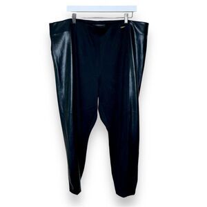 Marc New York Black Faux Suede Leather Panel Pull On Pants Women Plus Size 3X